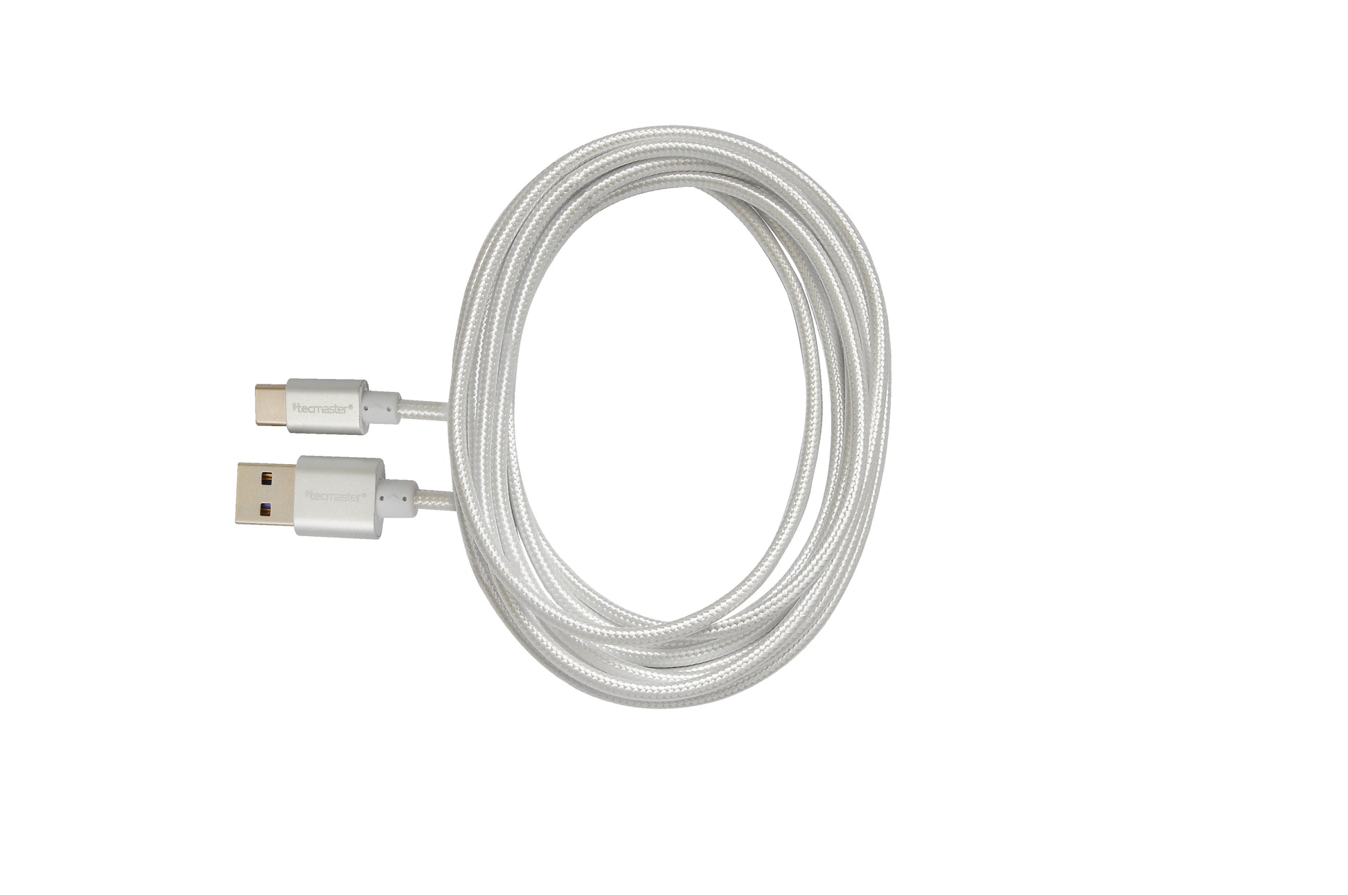 Cable Tipo C Reforzado 2.5 Metros Tecmaster Blanco – imagen 2