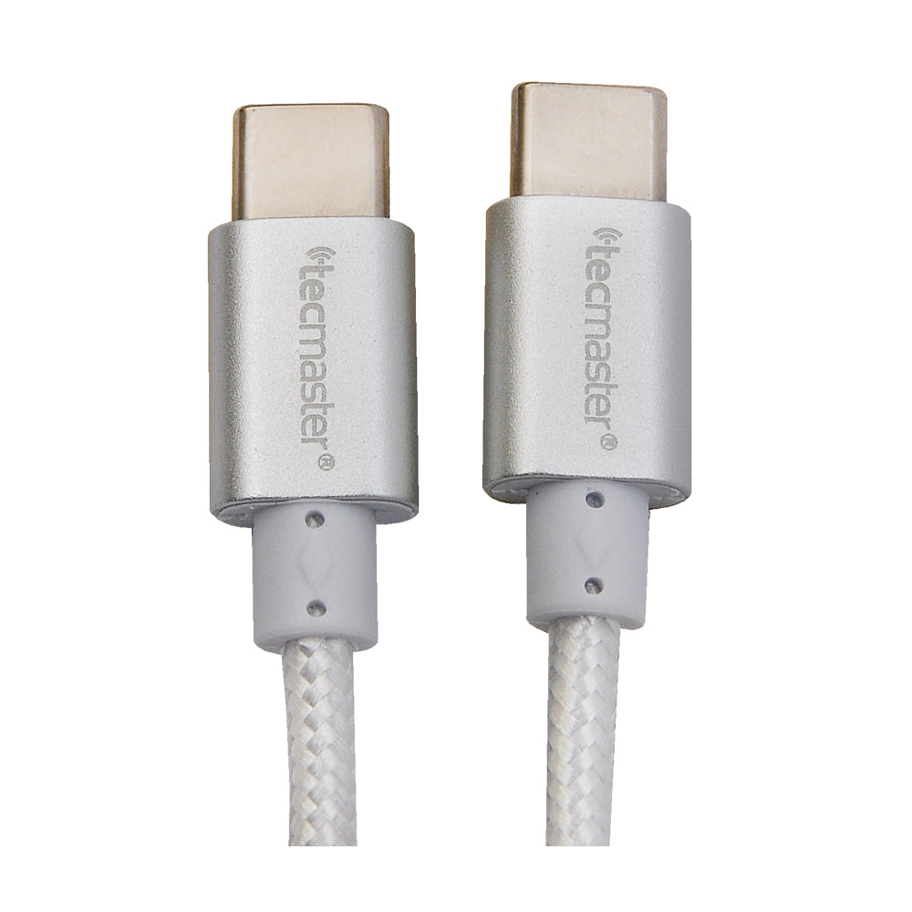 Cable Tipo C A Tipo C 2 Metros Textil Reforzado 3a Silver – imagen 2