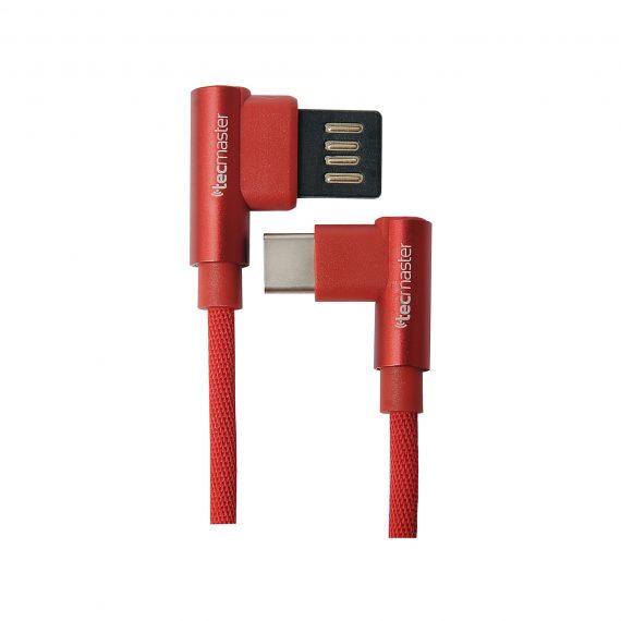 Cable Tipo C Reversible 90º Reforzado Tecmaster Rojo – imagen 2