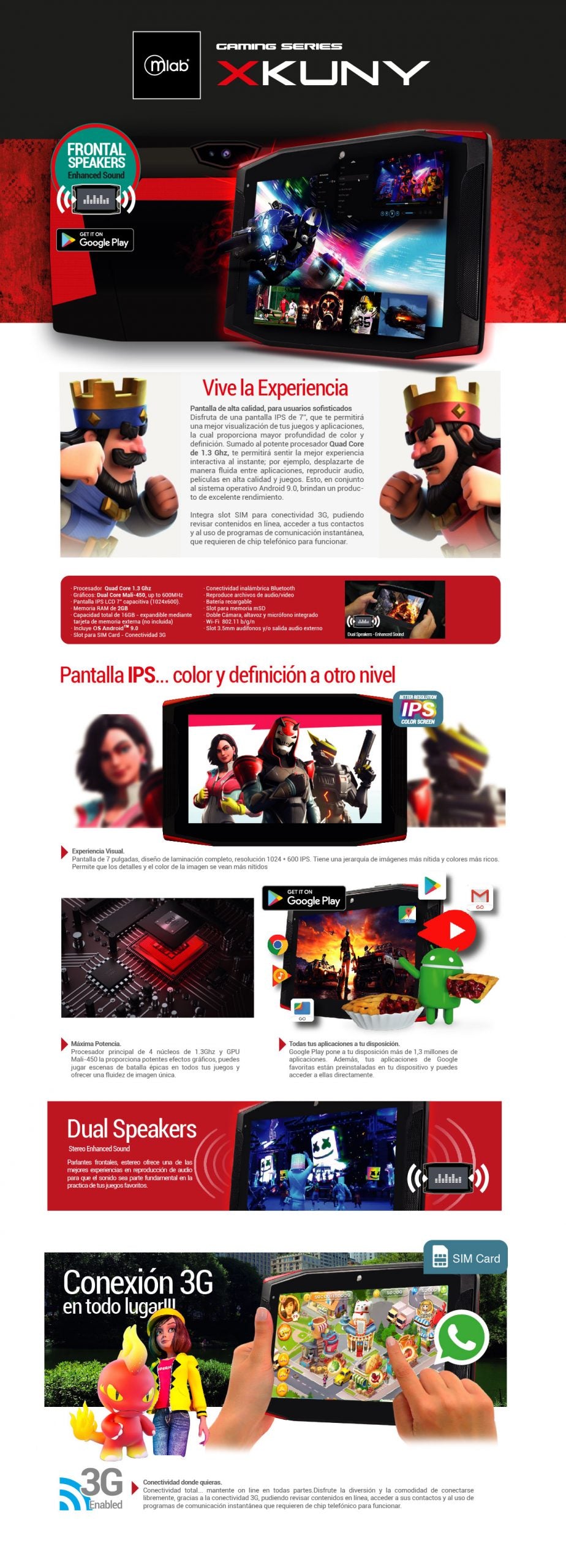 Tablet Gamer Fatality 7 Quadcore 16 Gb Wifi 3G Negro – imagen 5