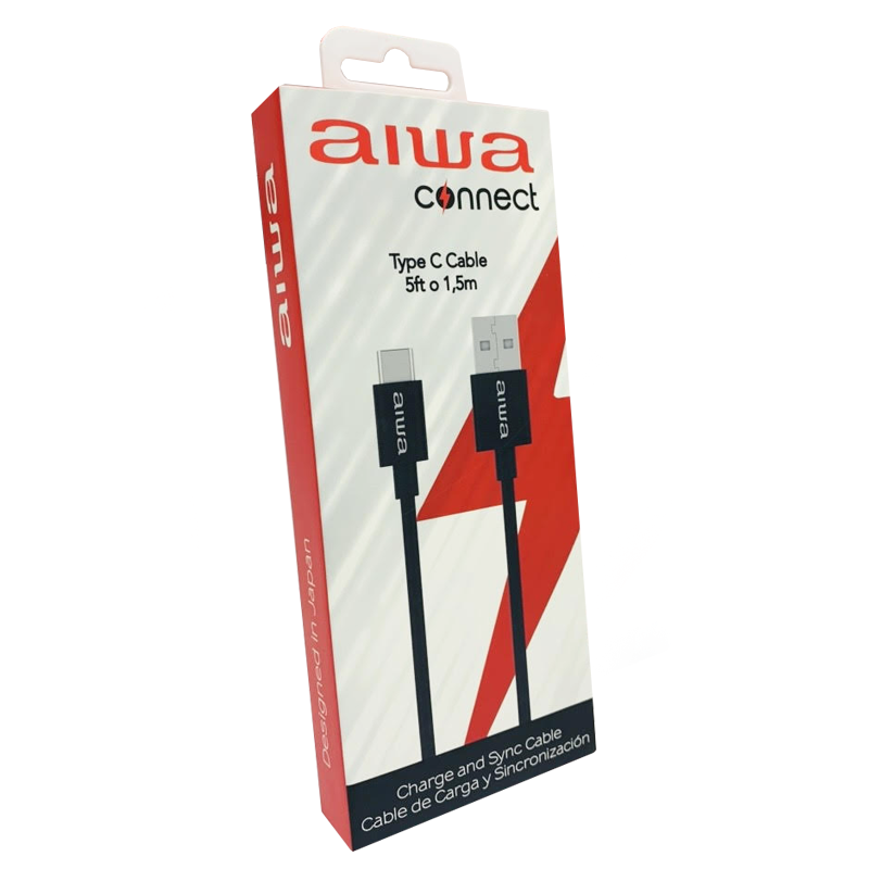 Cable Usb Tipo C 1,5 Metros Aiwa Negro – imagen 2