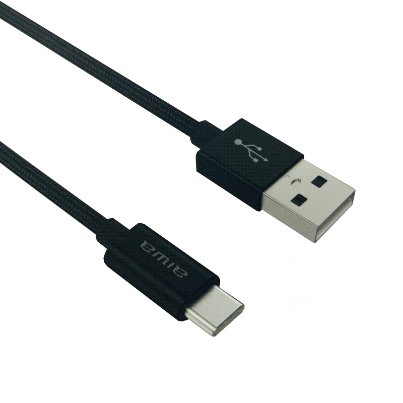 Cable Usb Tipo C 1,5 Metros Trenzado Aiwa Negro