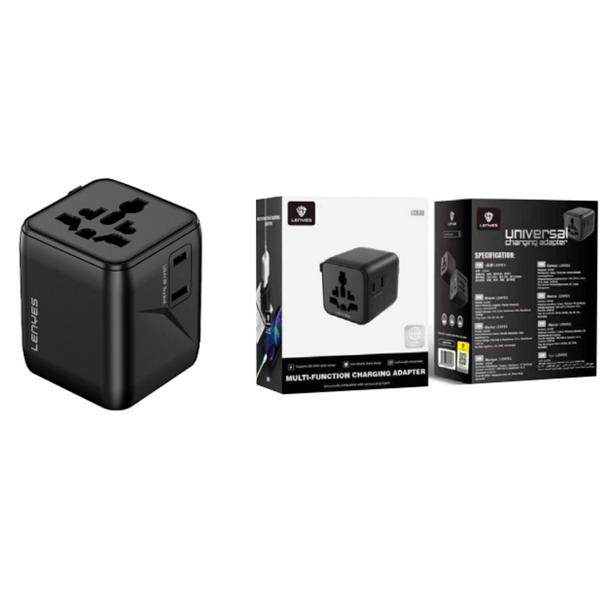 Adaptador Enchufe Universal Corriente Lenyes Lch31 25w Negro – imagen 2