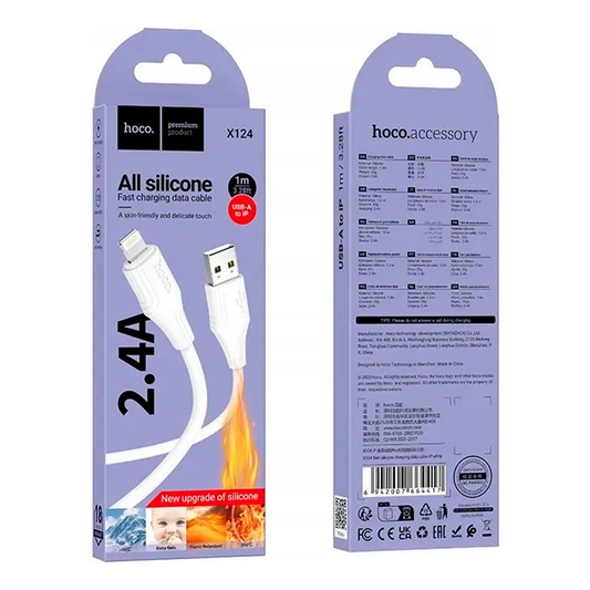 Cable Usb Para Lightning 2.4a Hoco X124 1 Metro Blanco