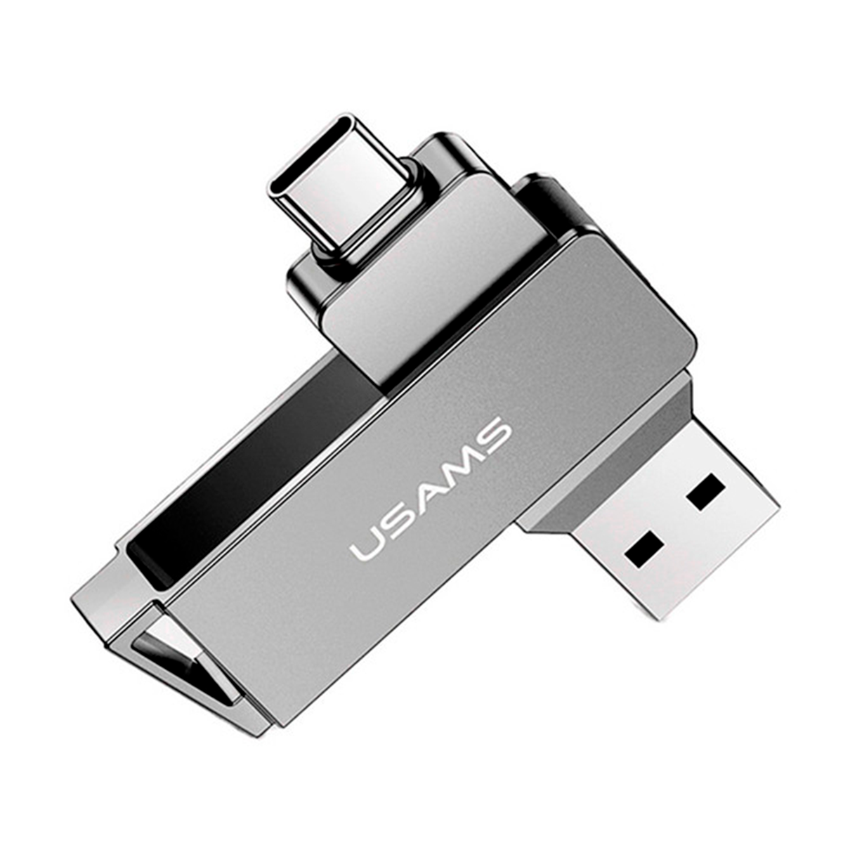 Pendrive Usams Dual Usb 3.0 + Tipo C 256 Gb Gris