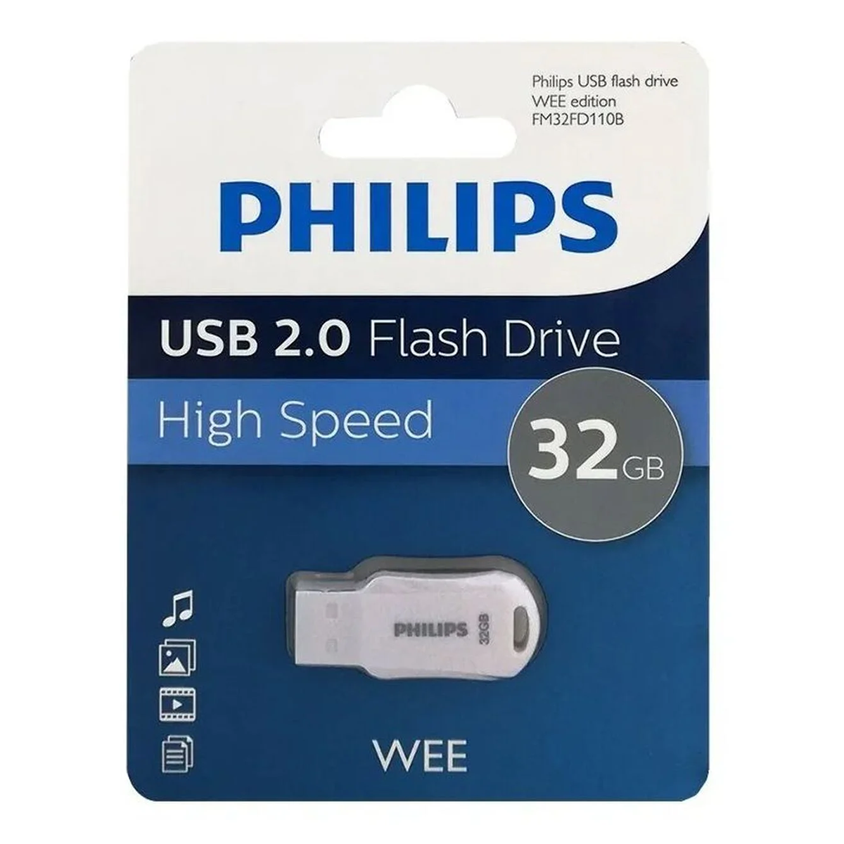 Pendrive Philips 32 GB Usb 2.0 Wee Blanco