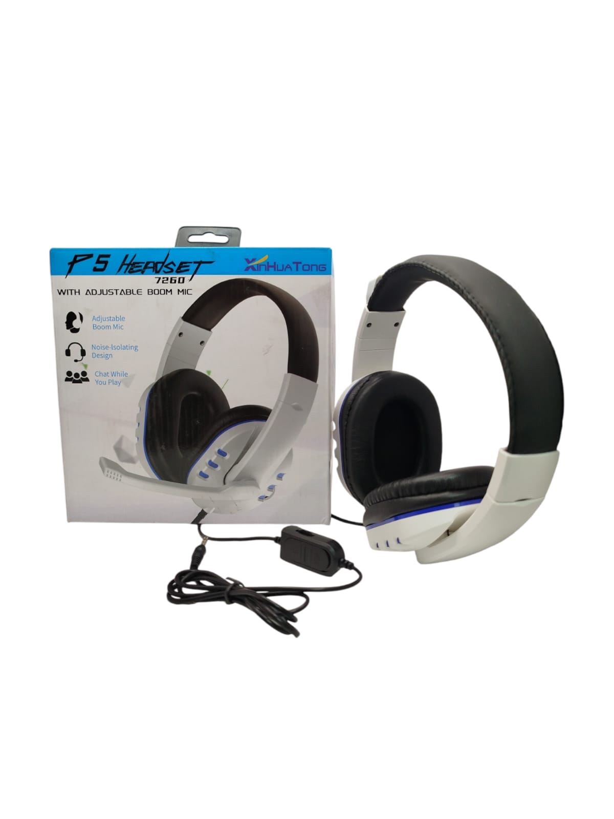 Audífonos Gamer Para PS5 7260 con Micrófono Boom Ajustable Blanco