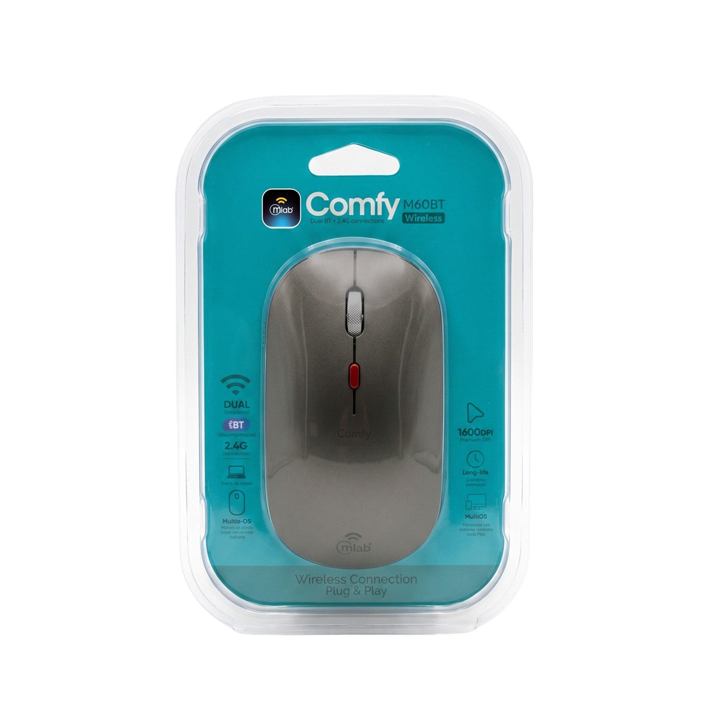 Mouse Dual Bluetooth + 2.4 ghz Comfy M60bt Mod 9734 Negro – imagen 2