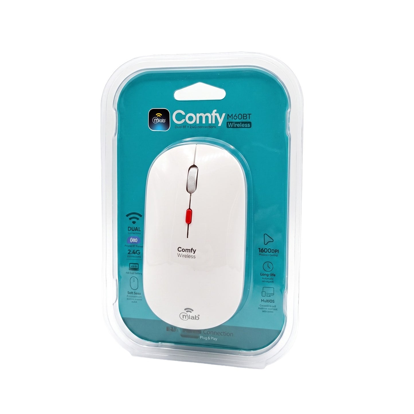 Mouse Dual Bluetooth + 2.4 ghz Comfy M60bt Mod 9735 Blanco – imagen 2