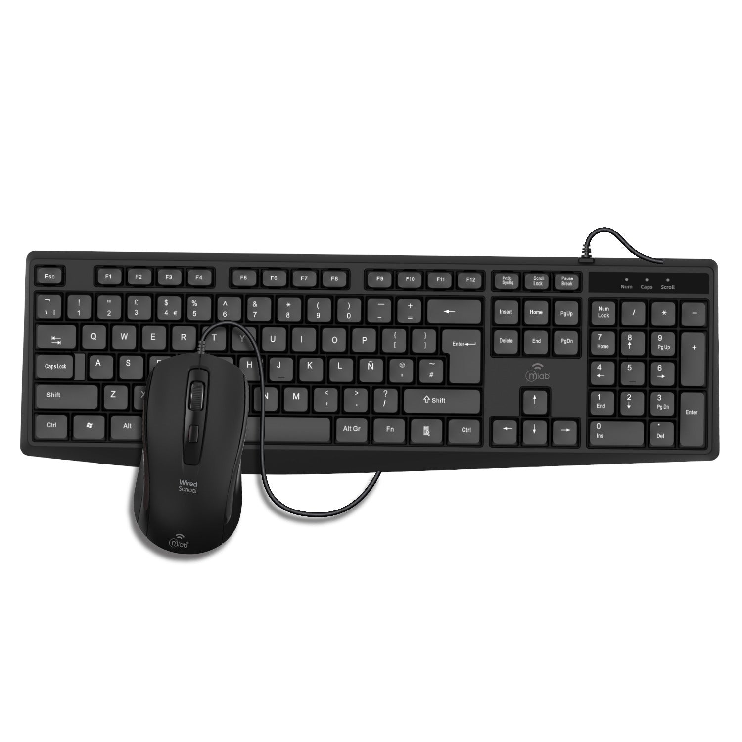 Kit Teclado + Mouse Con Cable C70u Mlab Mod 9737 Negro