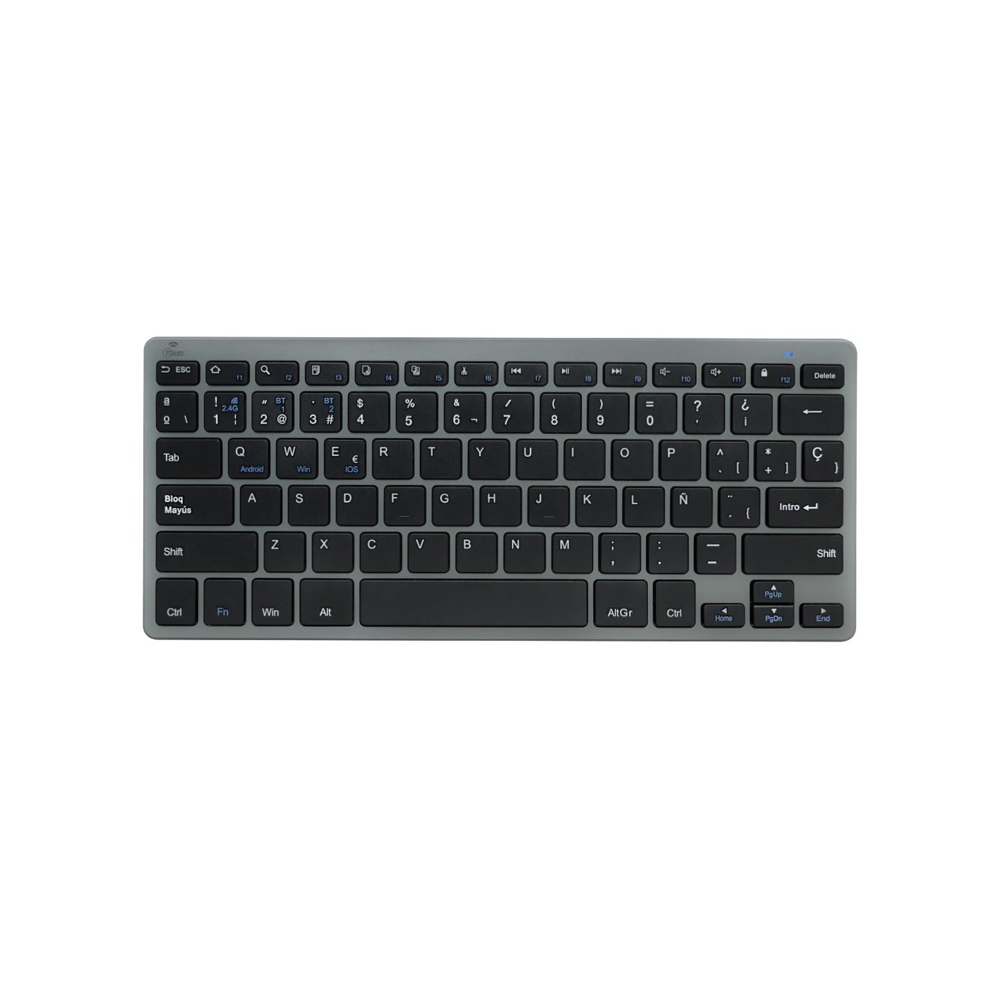 Teclado Mini Dual Bluetooth + 2.4ghz Space Mlab K78bt Mod 9738 Negro