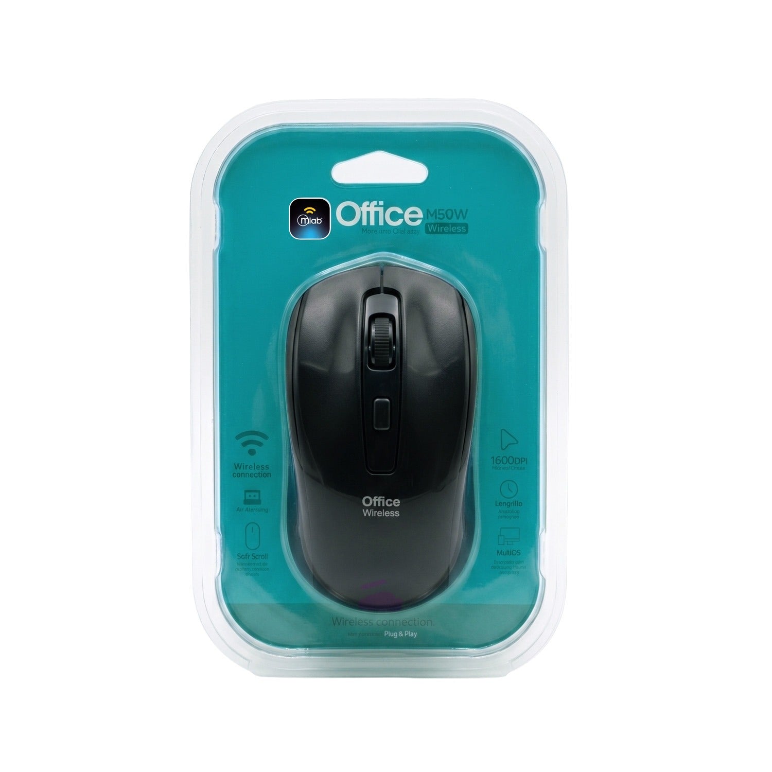 Mouse Inalambrico 2,4Ghz 1600 Dpi Office M50w Mod 9730 Negro – imagen 2