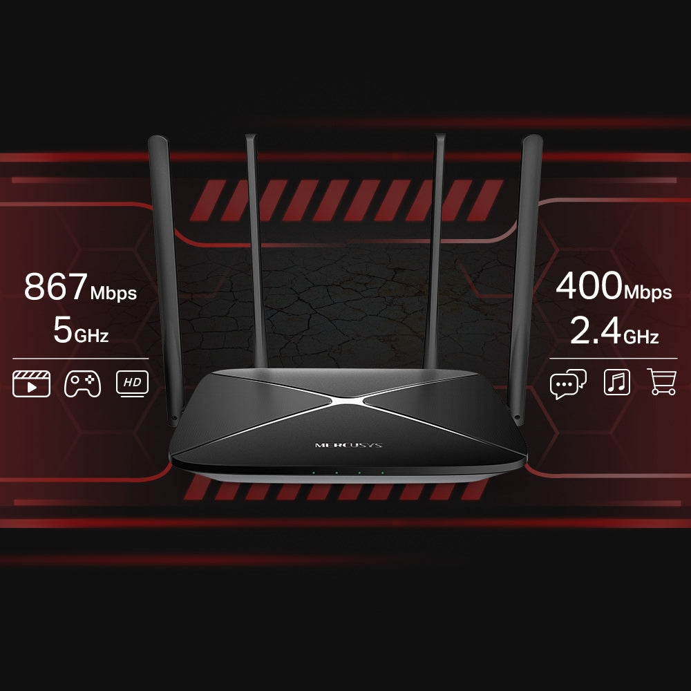 Router Mercusys Inalámbrico Gigabit Doble Banda AC1300 Ac12g Negro – imagen 2