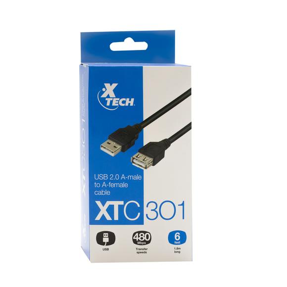 Cable Usb 2.0 Extensor 1.8 Metros Xtech Xtc 301 Negro – imagen 2
