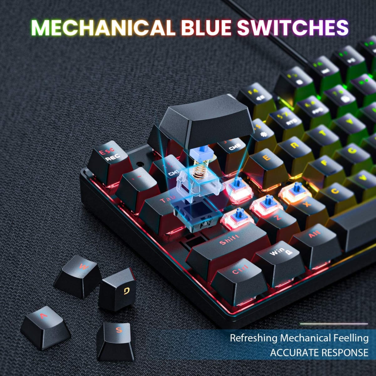 Kit Gamer Teclado Mecanico + Mouse Onikuma Rgb Negro – imagen 2