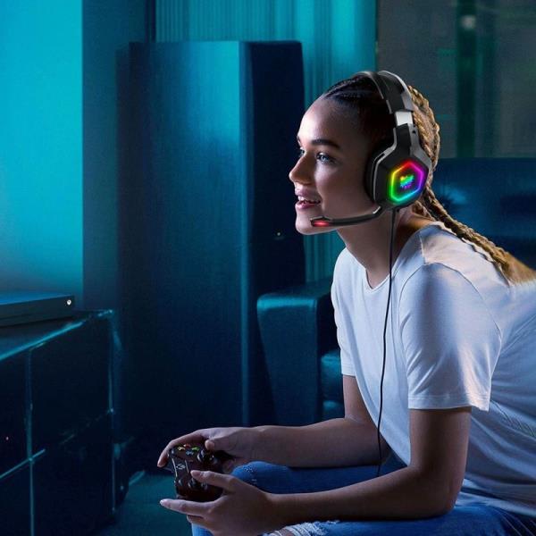 Audífonos Gamer Onikuma K10 Rgb Pc Ps4 Xbox Switch Negro – imagen 2