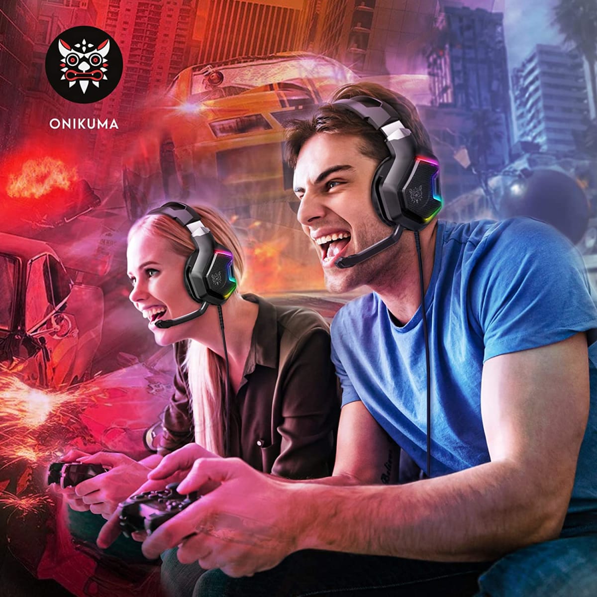 Audífonos Gamer Onikuma K10 Pro Rgb Pc Ps4 Xbox Switch Negro – imagen 2