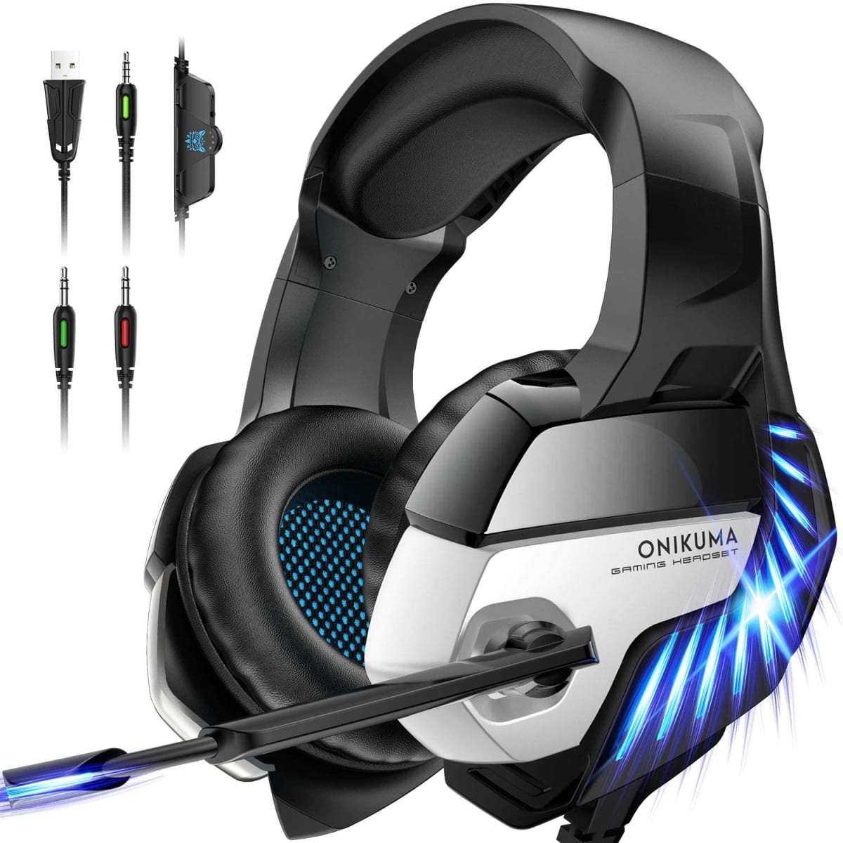 Audfonos Gamer Onikuma K5 Pro Pc Ps4 Xbox Switch Negro Azul – imagen 7