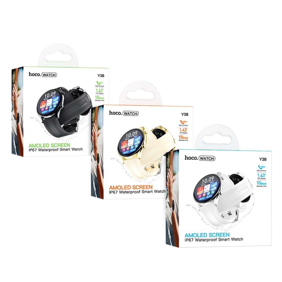 Reloj Smartwatch Hoco Y38 Amoled Llamadas Bluetooth Ip67 Negro – imagen 4