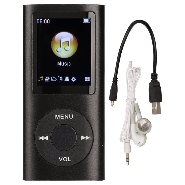 Reproductor Mp4 Bluetooth Pantalla Radio Fm + Audifonos Negro