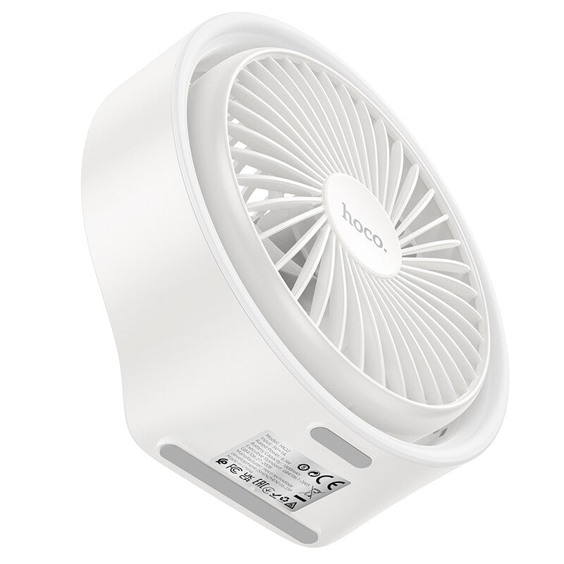 Ventilador Mini Silencioso De Mano Recargable Hoco Hx22 Blanco – imagen 2