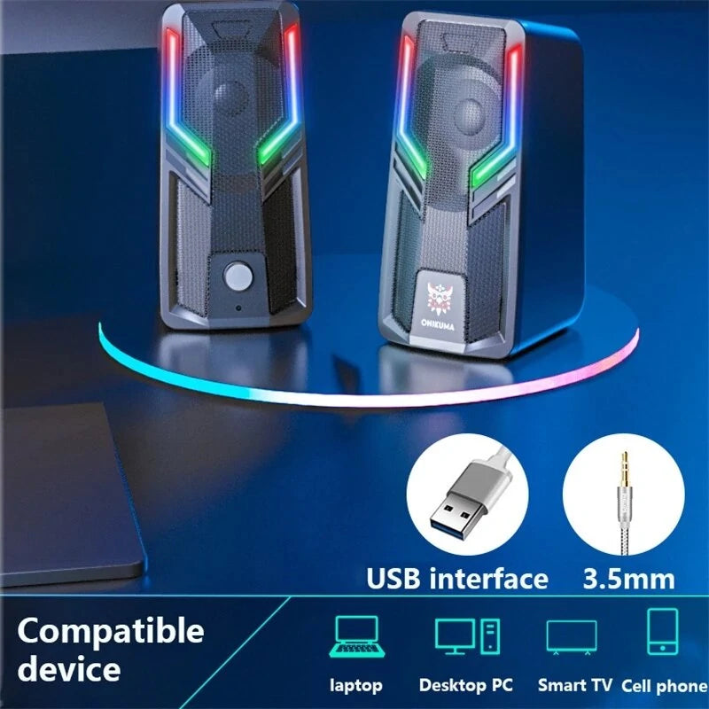 Parlantes Gamer Onikuma G6 Rgb 5w Negro – imagen 2