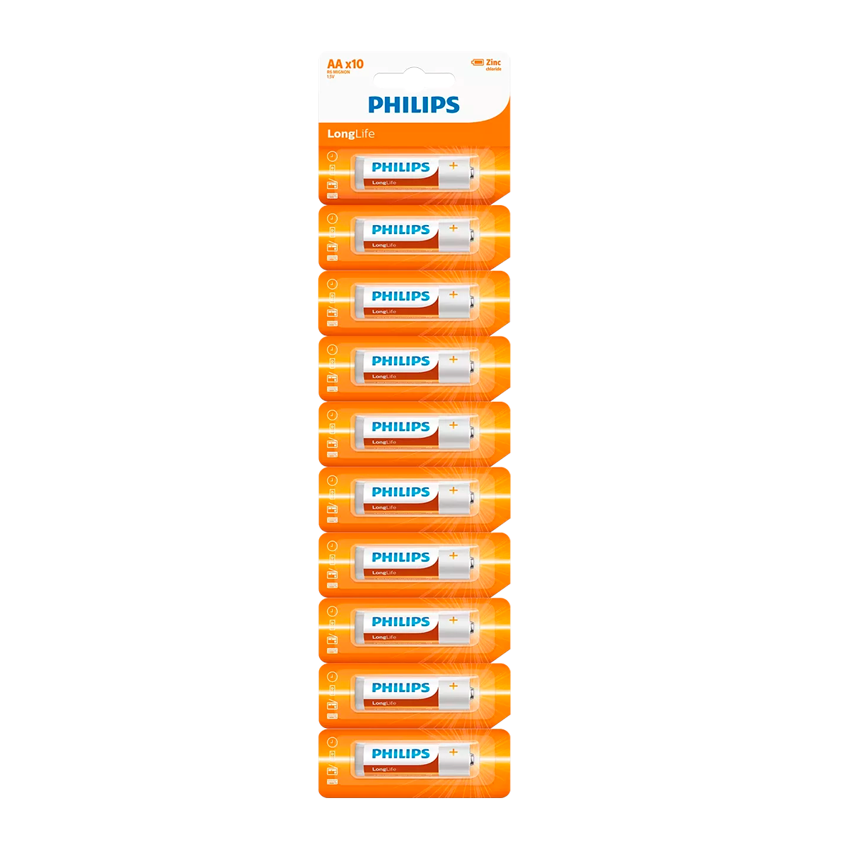 Pila Alcalina Philips AA x 10 Unidades