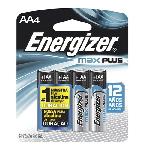Pilas Energizer Max Plus Tamaño AA (4 Unidades)