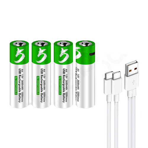 Pilas Recargables Tipo C AA 4 Unidades Blanco