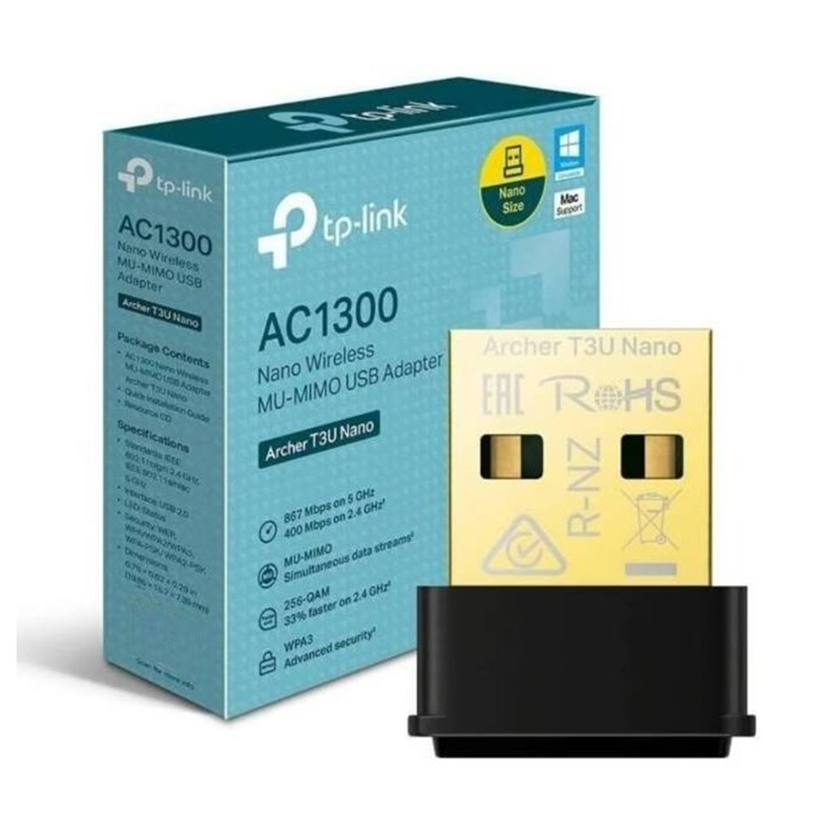 Adaptador Usb Inalambrico Wifi Tp-link Archer T3u Nano Ac1300