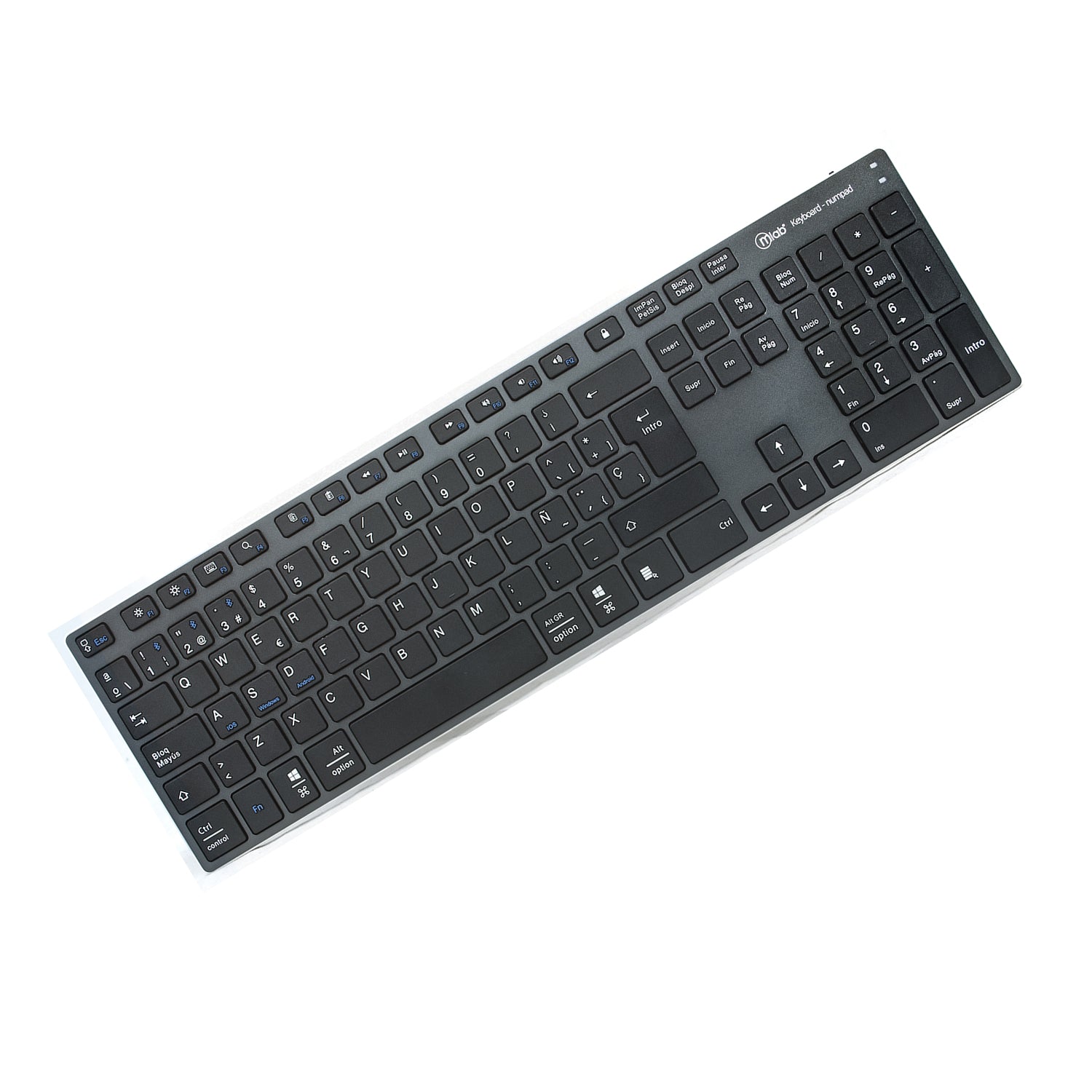 Teclado Inalámbrico Bluetooth Microlab Aluminio Teclado Numerico Gris – imagen 2