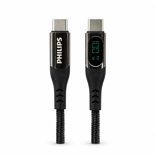 Cable USB-C a USB-C Philips 100W de 1.2 m Negro DLPC9100B