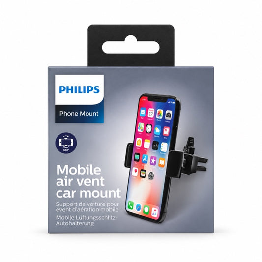 Soporte Celular para Auto Philips DLK1411AB Rejilla de Ventilación 360°