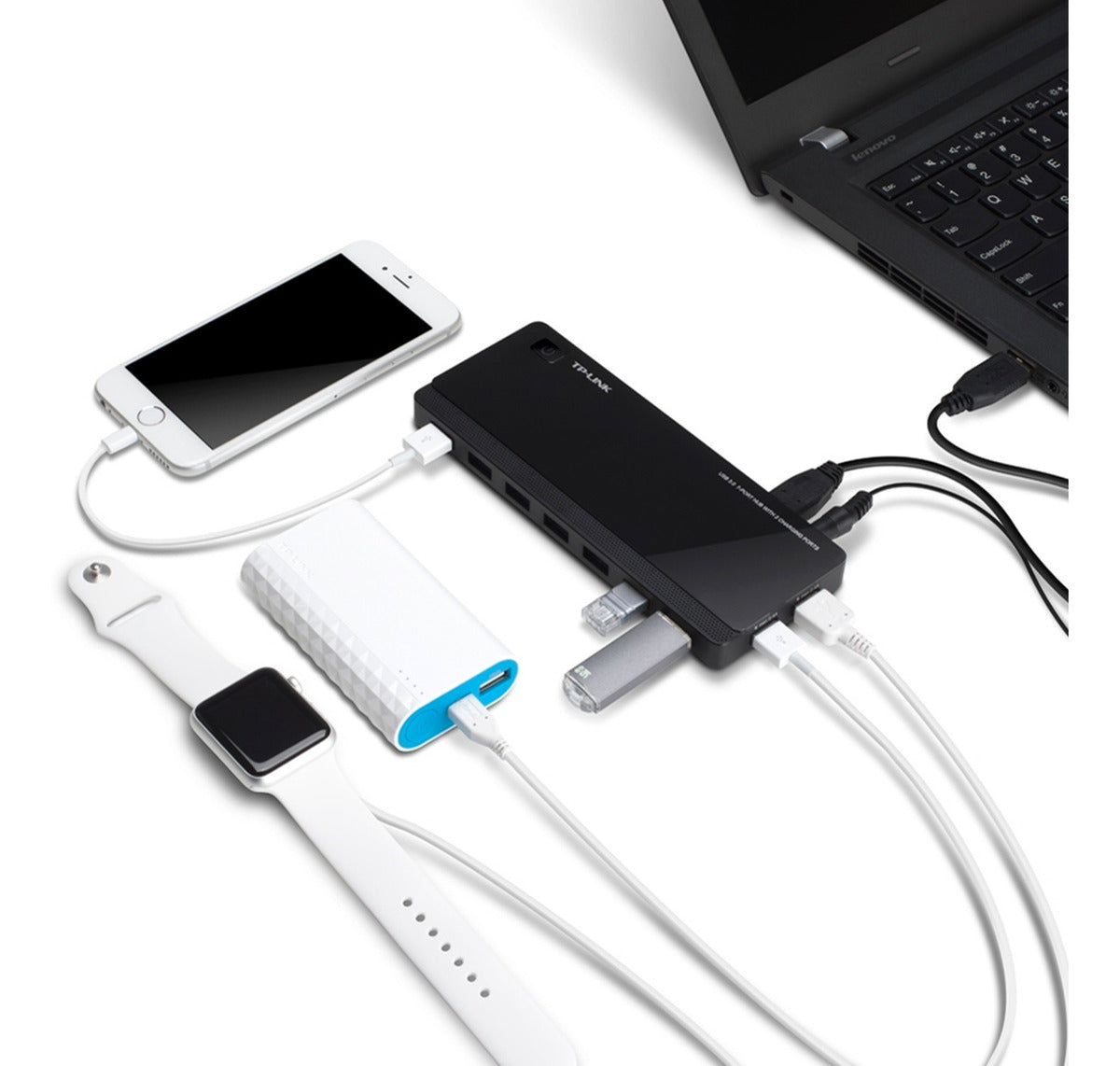 Adaptador Hub Usb 3.0 7 Puertos + 2 De Carga Uh720 Tp-link – imagen 3