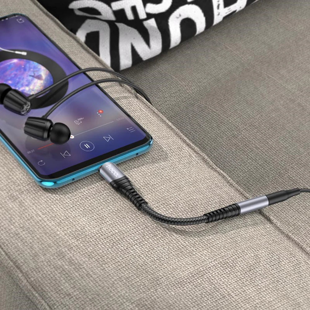 Adaptador Convertidor de Audio Tipo C a 3.5mm Hoco Ls33 Gris – imagen 3