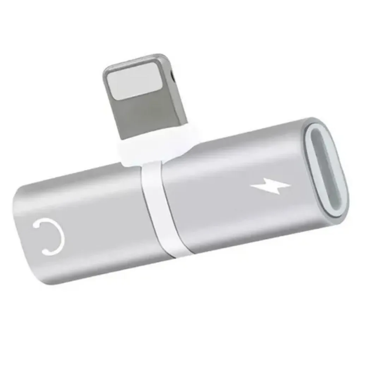 Adaptador Lightning Carga + 3.5mm Jack Fujitel Gris