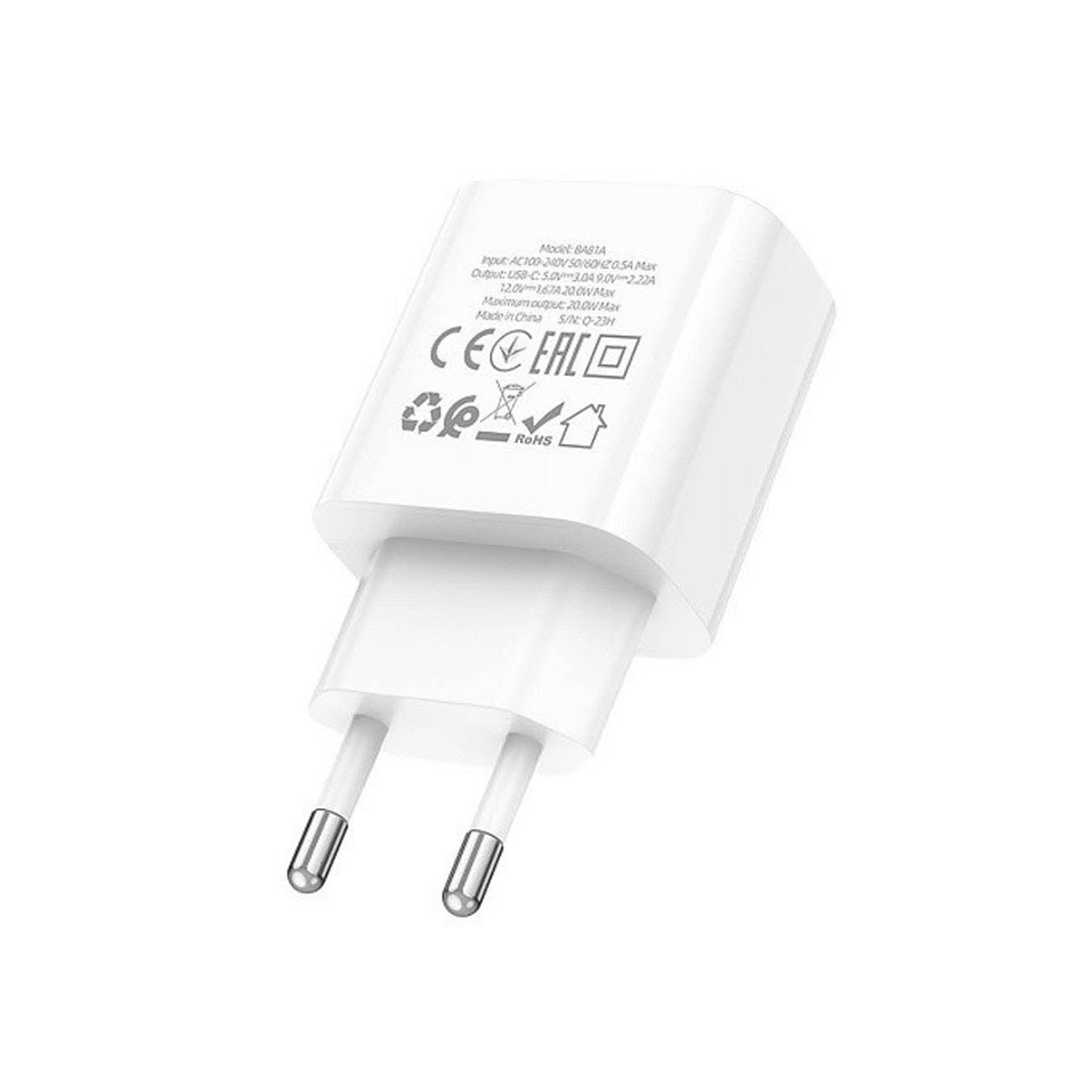 Cargador Borofone Ba81a Qc 3.0 Carga Rapida Blanco – imagen 2