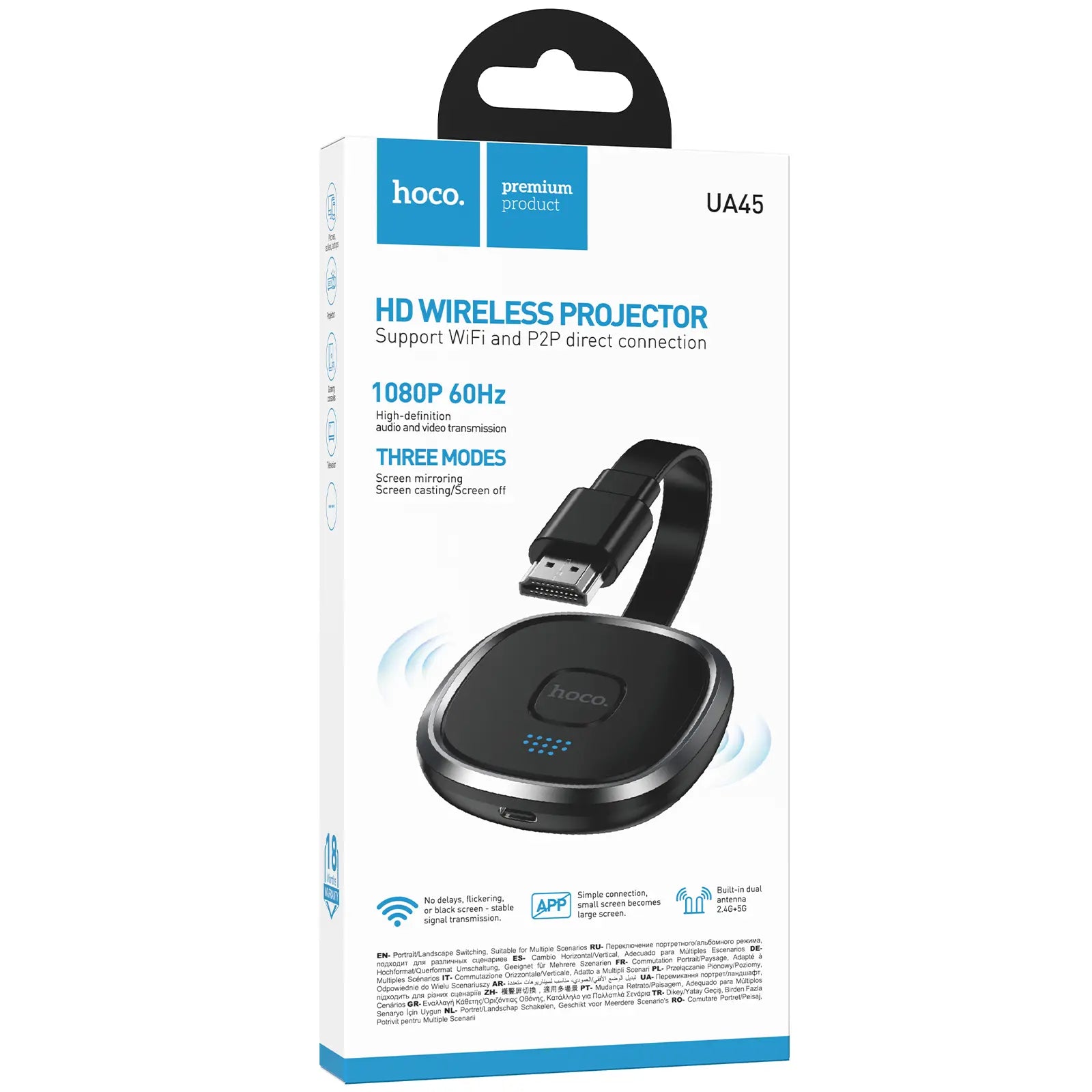 Adaptador Proyector Inalambrico Hoco Ua45 Negro – imagen 3
