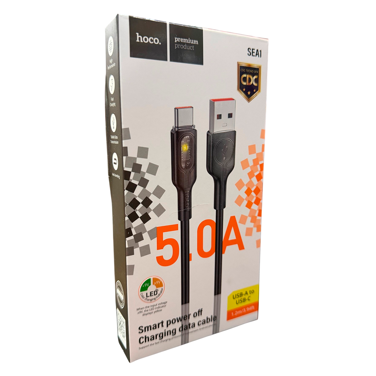 Cable Usb a Tipo C 5a Hoco Sea1 Negro