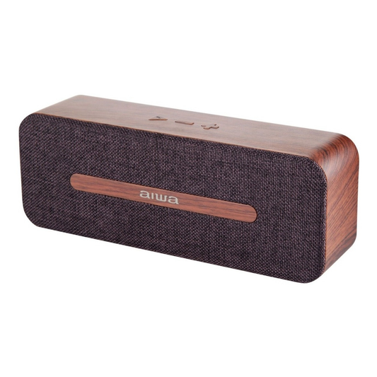 Parlante Bluetooth Portatil De Madera Aiwa Awp-70bt Cafe