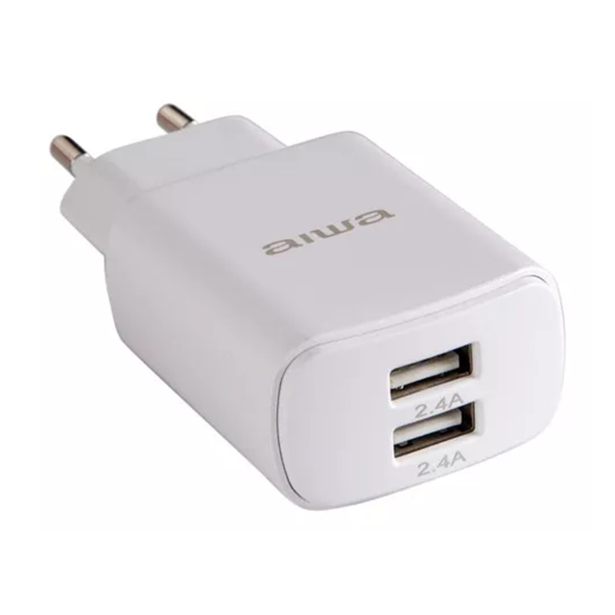 Cargador Rápido De Pared Doble Puerto Usb Aiwa Awp-2223w Blanco