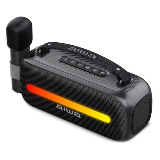 Parlante Bluetooth Aiwa Portátil Con Karaoke Aws-s40bt Negro