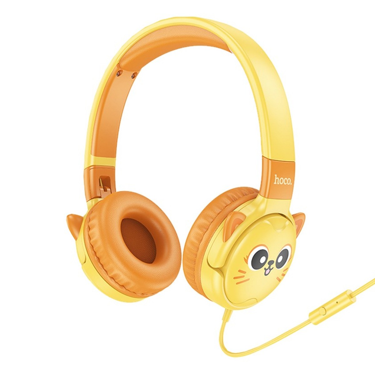 Audífonos Con Cable Hoco W61 Para Niños Headset Amarillo