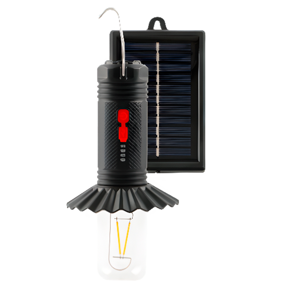 Lampara Linterna Solar Powerlab 9722 600 Lumen Recargable Gris