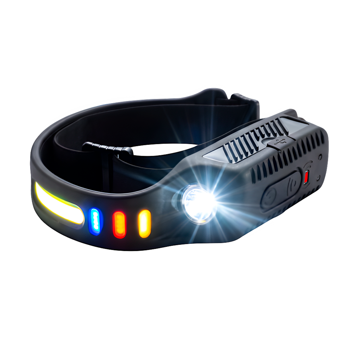 Linterna Banda De Cabeza Powerlab 9718 1200 Lumen Recargable Negro