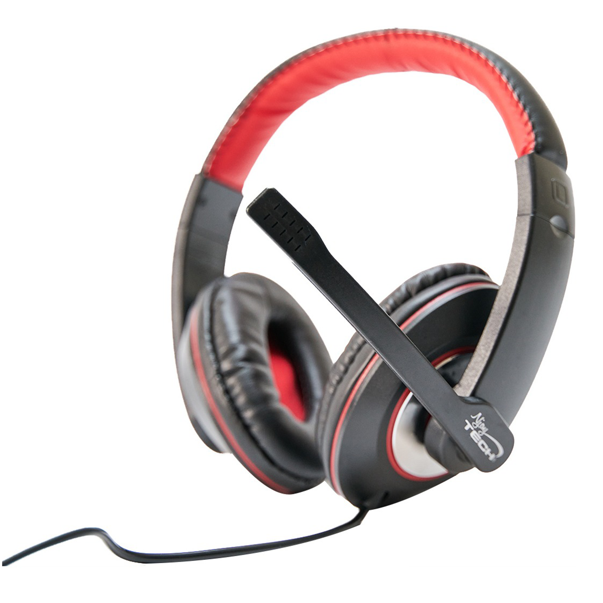 Audifonos Gamer Njoytech C/mic. Jack 3.5 De 4pines Audio+voz Negro Rojo
