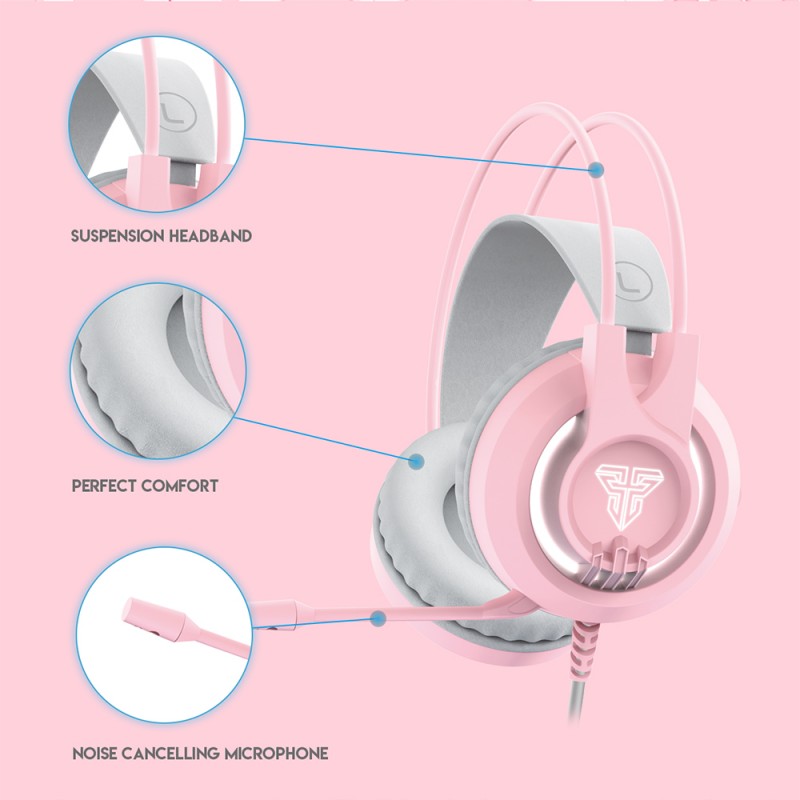 Audífonos Gamer Fantech Chief II Sakura Edition Rosado – imagen 5