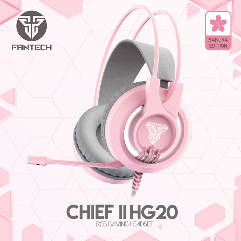 Audífonos Gamer Fantech Chief II Sakura Edition Rosado – imagen 4
