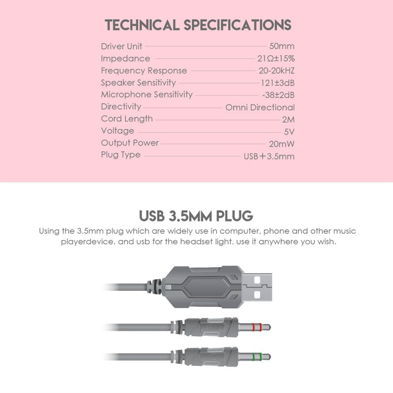 Audífonos Gamer Fantech Chief II Sakura Edition Rosado – imagen 2