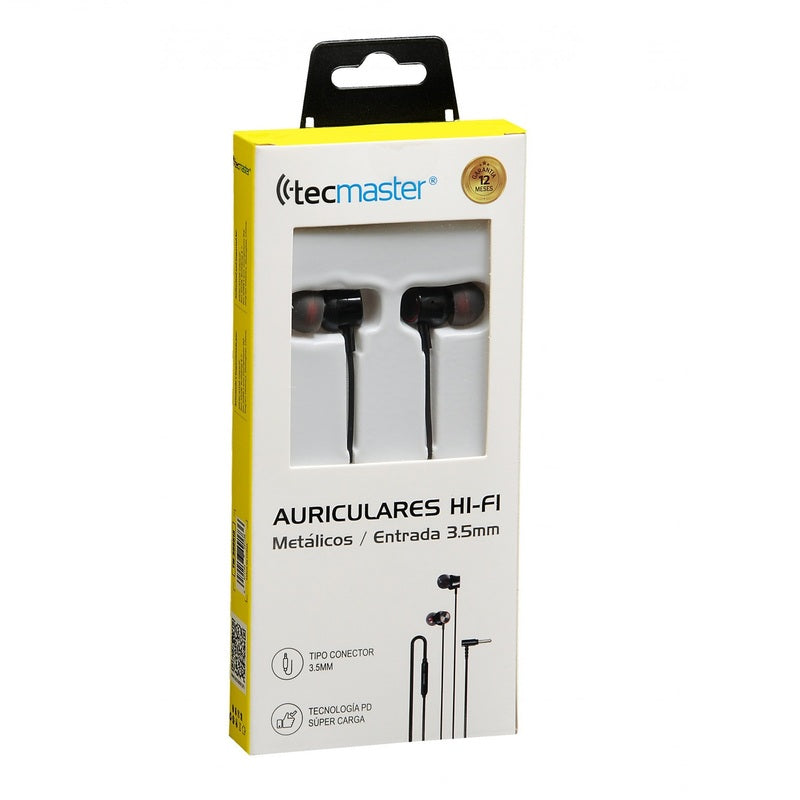 Audifonos In Ear Tecmaster Hi Fi Metalicos TM-300513 Negro – imagen 3